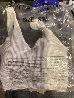 Zenana Outfitters White Ribbed Bralette